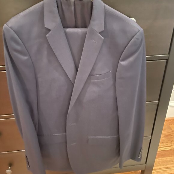 DKNY slim suit - Grey/Blue Needlehead - 40L
